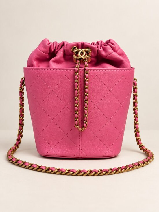 CHANEL Handbags - Chanel Pink Gabrielle Bucket Bag Gold Chain Crossbody